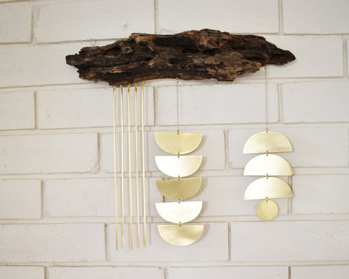 Driftwood + Brass wall hanging #02