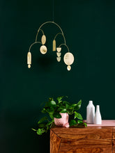 baby mobile, cot mobile, nursery decor, brass mobile, kinetic sculpture