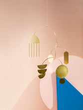 baby mobile, cot mobile, nursery decor, brass mobile, kinetic sculpture