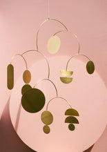 baby mobile, cot mobile, nursery decor, brass mobile, kinetic sculpture