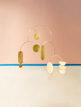 baby mobile, cot mobile, nursery decor, brass mobile, kinetic sculpture
