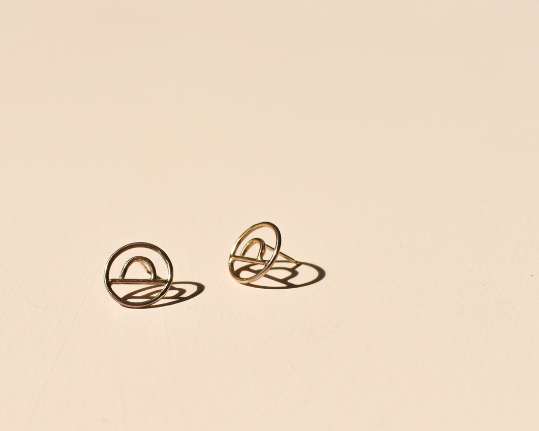 Horizon Gold Studs - Recycled Gold Earrings