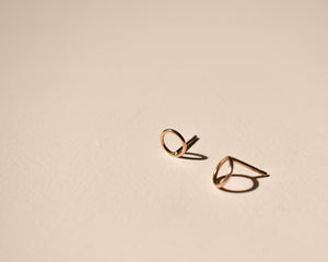 Tiny Circle Gold Studs - Recycled Gold Earrings