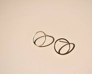 Circle Gold Studs - Recycled Gold Earrings