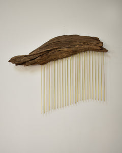 Driftwood + Brass wall hanging #01