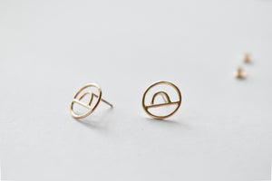 Horizon Gold Studs - Recycled Gold Earrings